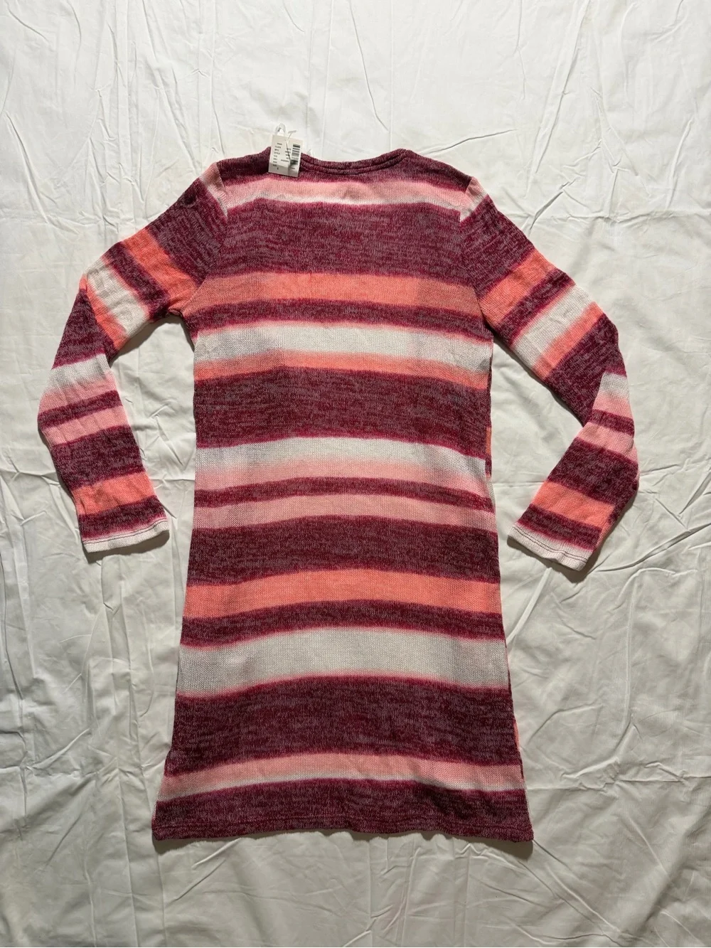 Justice Girls Open Front Cardigan Striped Pink Size 8